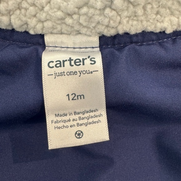 Carter's Cozy Navy Baby Vest Size 12 Months - Picture 3 of 8